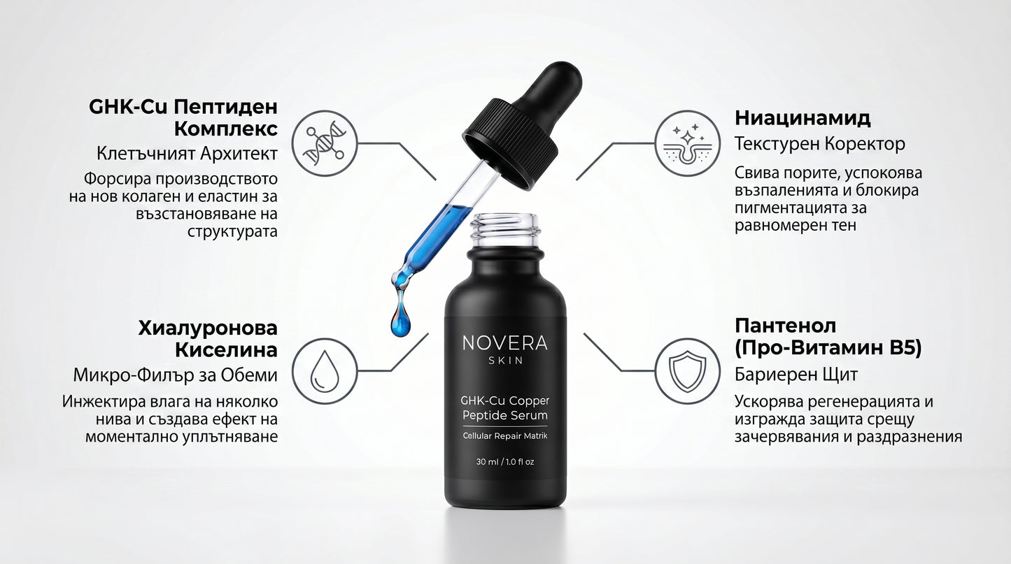 NOVERA | Премиум GHK-Cu Пептиден Серум